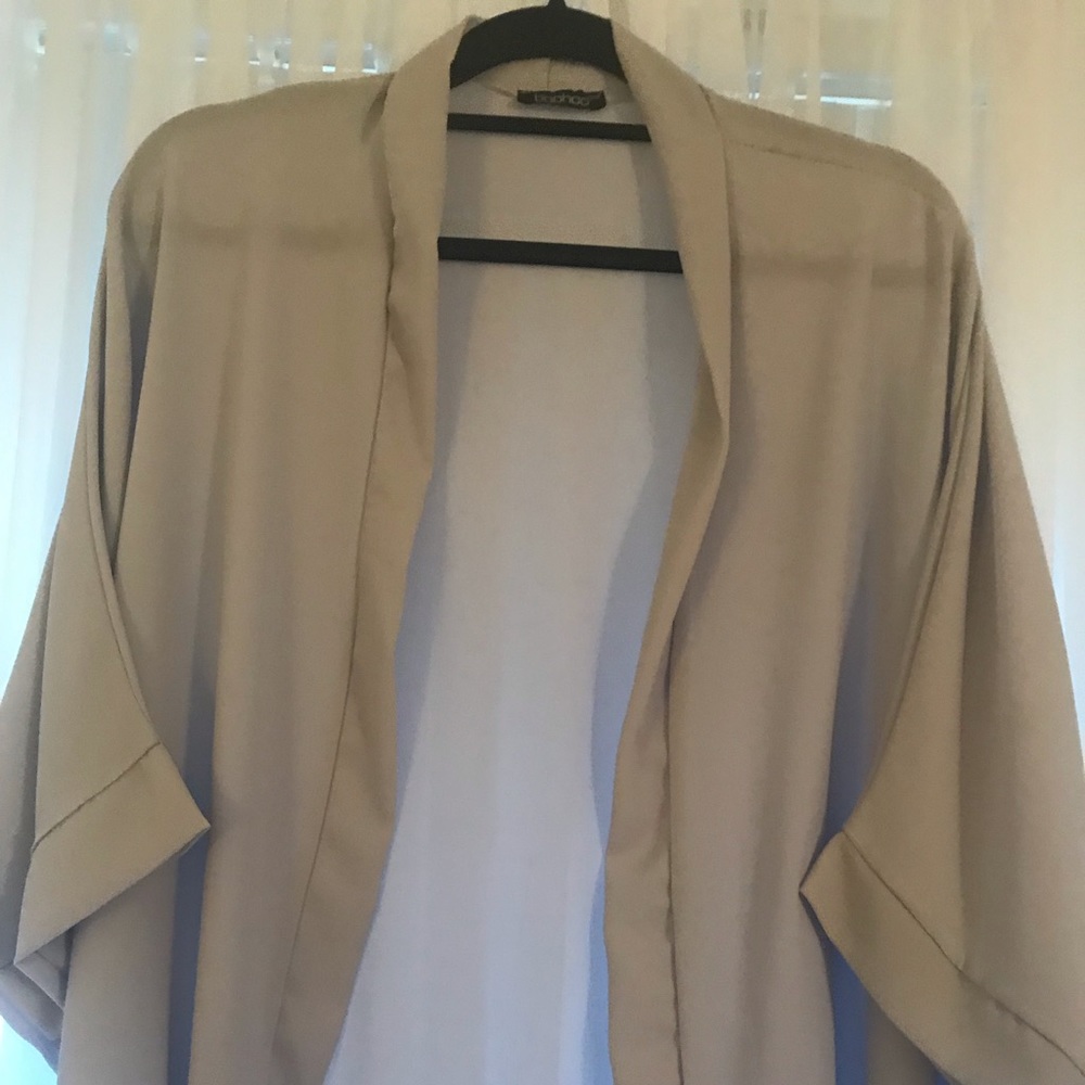 Boohoo Grey Crepe Kimono